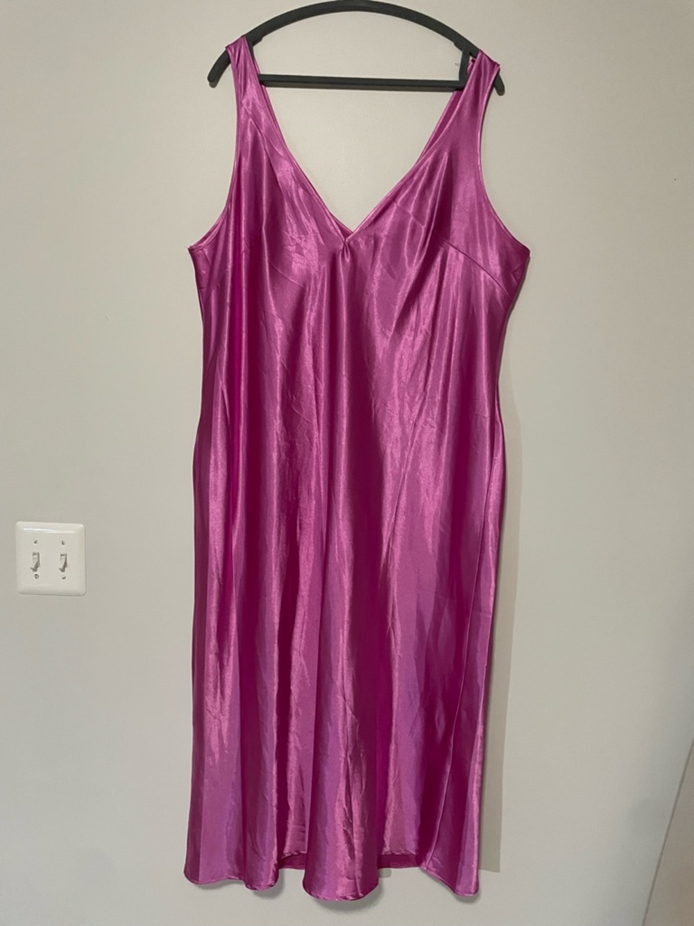 ASOS Pink V-neck Satin Slip Dress